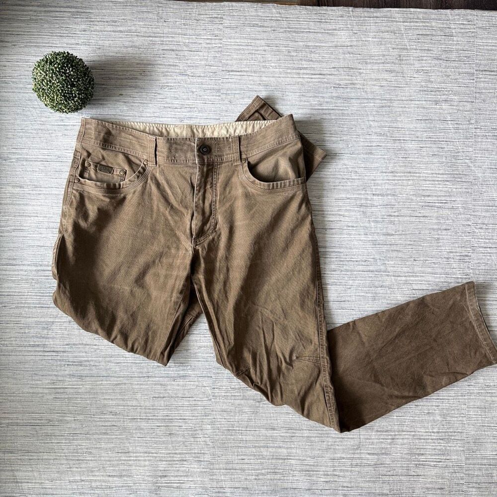 KUHL Kanvus Jean Men's Brown Cotton Canvas Outdoor Work Pants 34 x 32